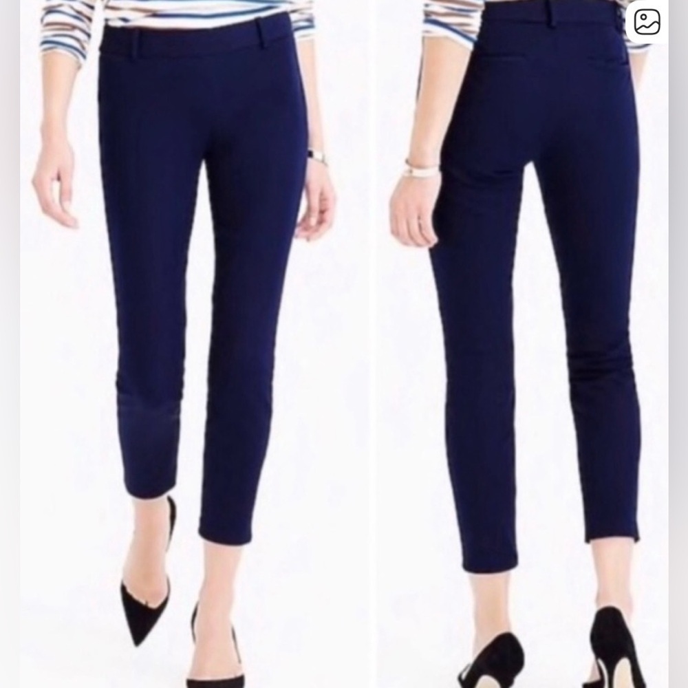 J. Crew Minnie navy Blue cropped ankle stretch Dress Pants Jackie O style size 6